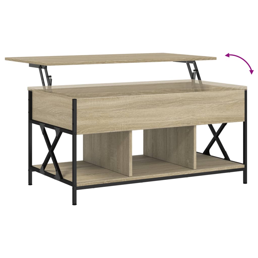 Couchtisch Sonoma-Eiche 100x55x50 cm Holzwerkstoff und Metall