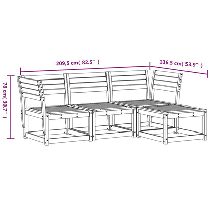 4-tlg. Garten-Lounge-Set Kiefernholz Imprägniert