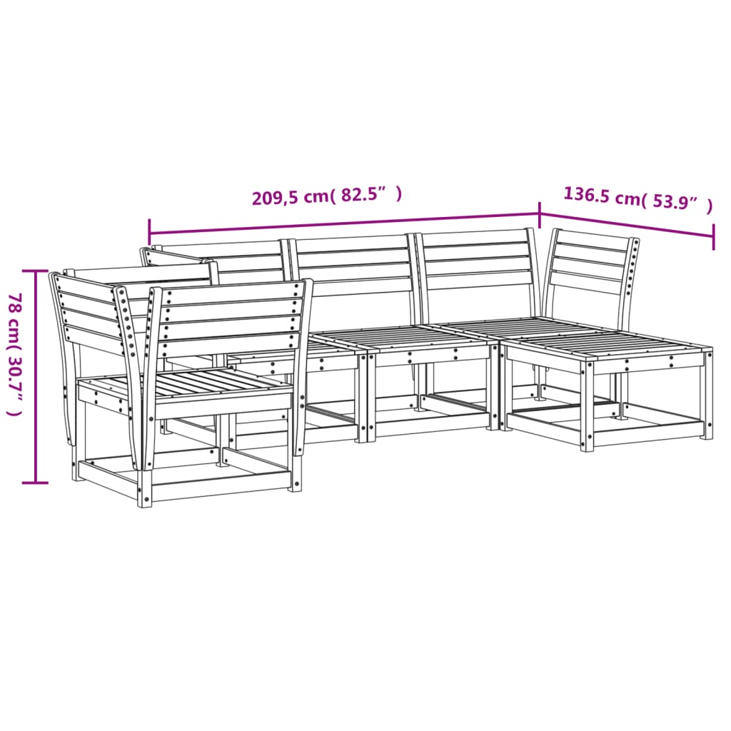 5-tlg. Garten-Lounge-Set Kiefernholz Imprägniert