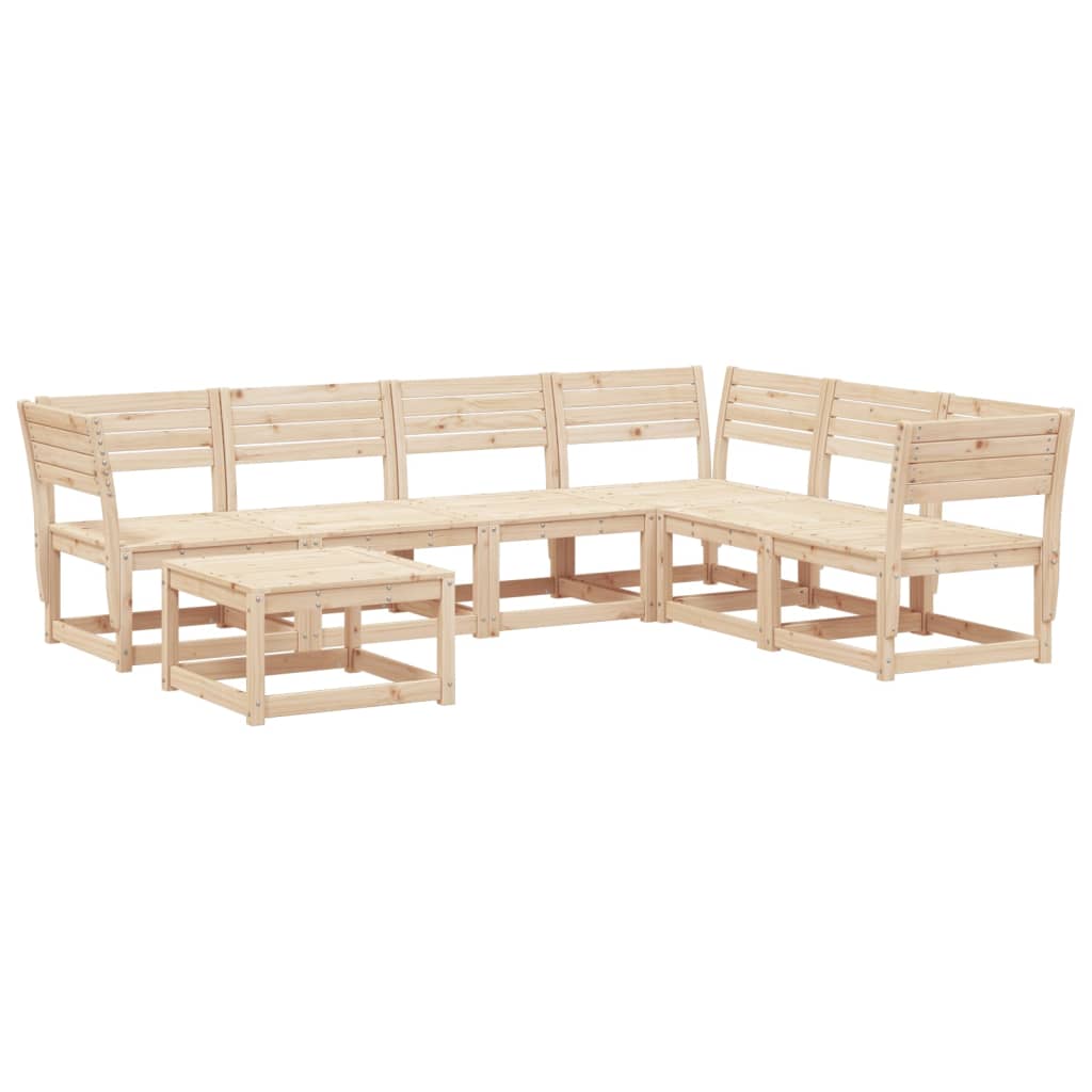 7-tlg. Garten-Lounge-Set Massivholz Kiefer