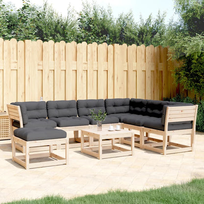 7-tlg. Garten-Lounge-Set mit Kissen Massivholz Kiefer