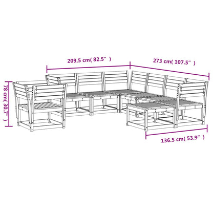 8-tlg. Garten-Lounge-Set Wachsbraun Massivholz Kiefer