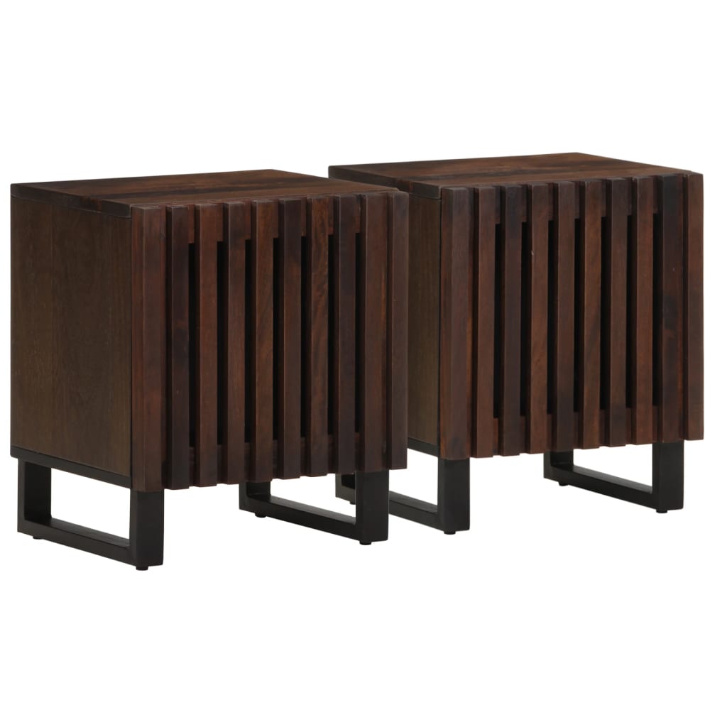 Nachttische 2 Stk. 40x34x46 cm Massivholz Mango