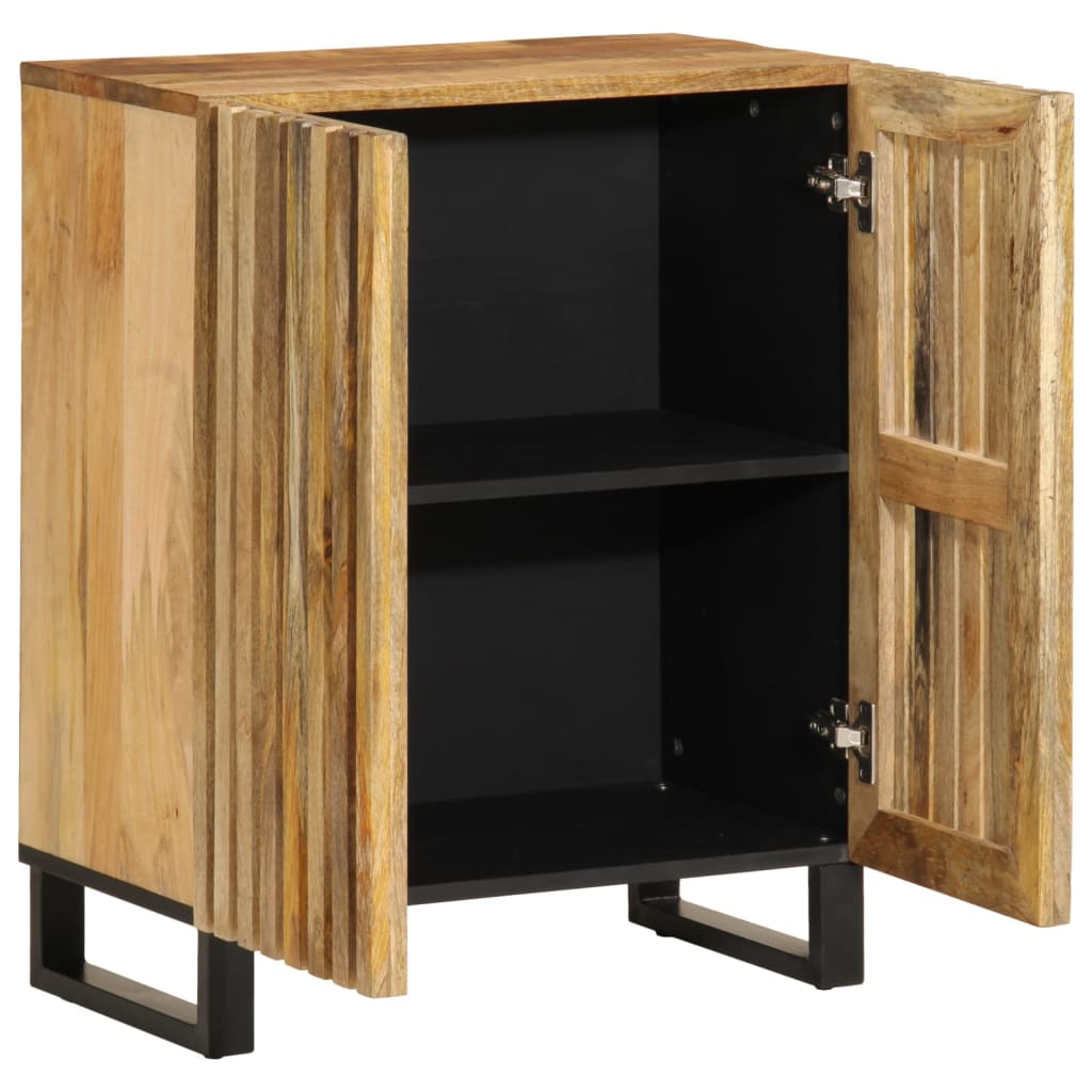 Sideboard 60x34x75 cm Raues Massives Mangoholz