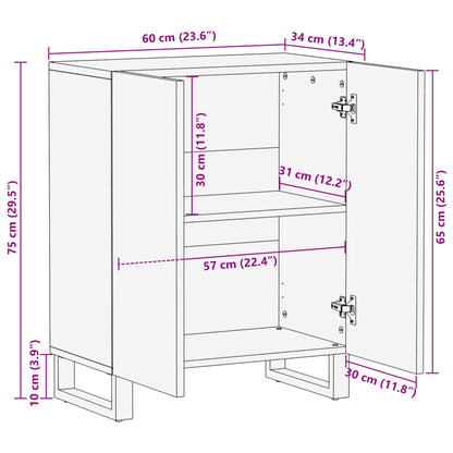 Sideboard 60x34x75 cm Massivholz Akazie