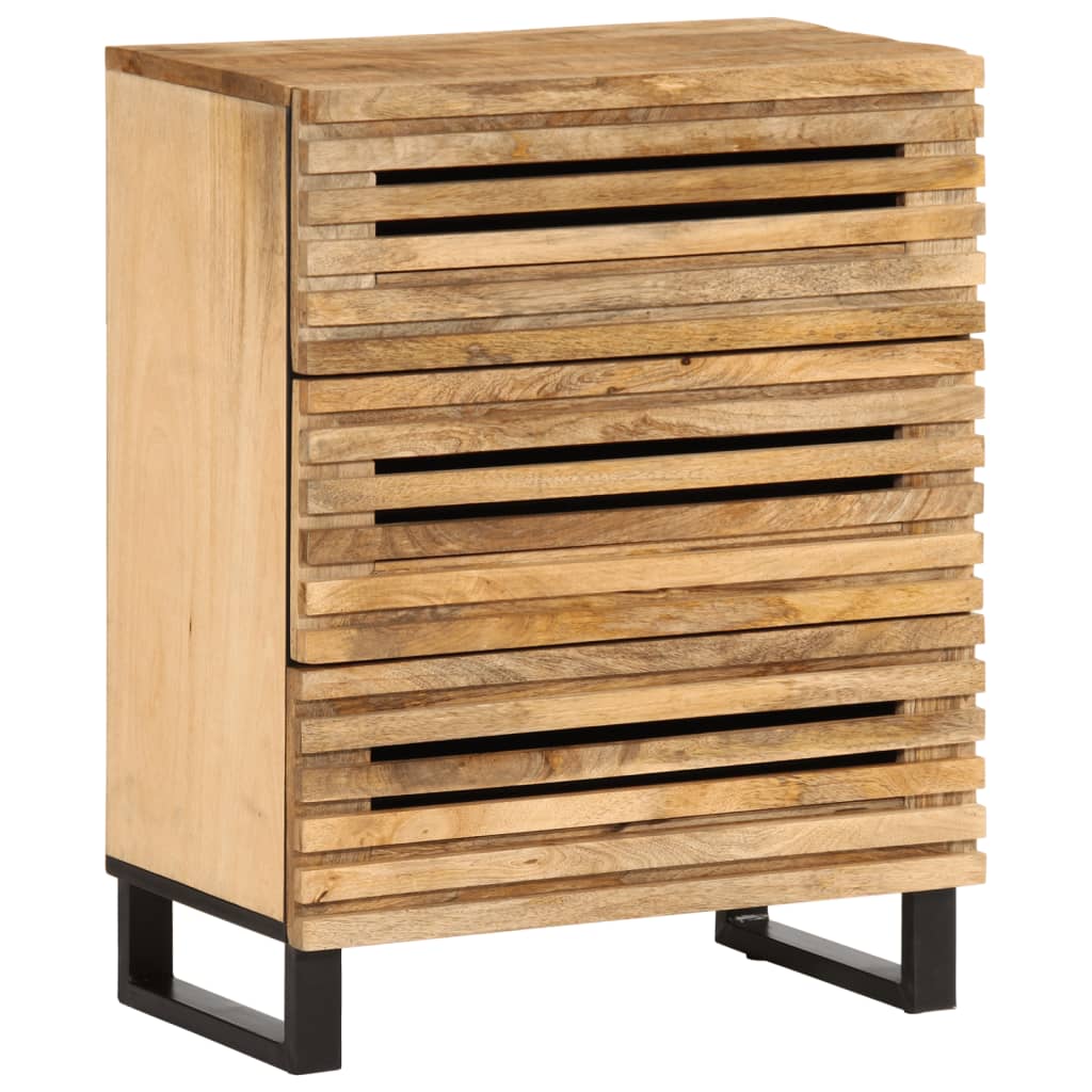 Sideboard 60x34x75 cm Raues Massives Mangoholz