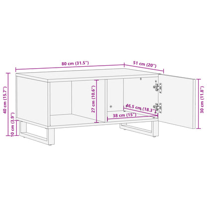 Couchtisch 80x51x40 cm Raues Massives Mangoholz