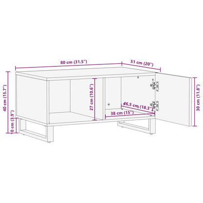 Couchtisch Braun 80x51x40 cm Massivholz Mango