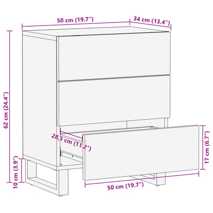 Nachttisch Braun 50x34x62 cm Massivholz Mango