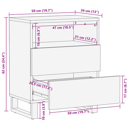 Nachttisch 50x34x62 cm Massivholz Akazie