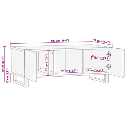 Couchtisch 100x55x40 cm Raues Massives Mangoholz