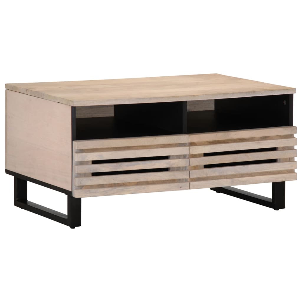 Couchtisch 80x55x40 cm Raues Massivholz Mango