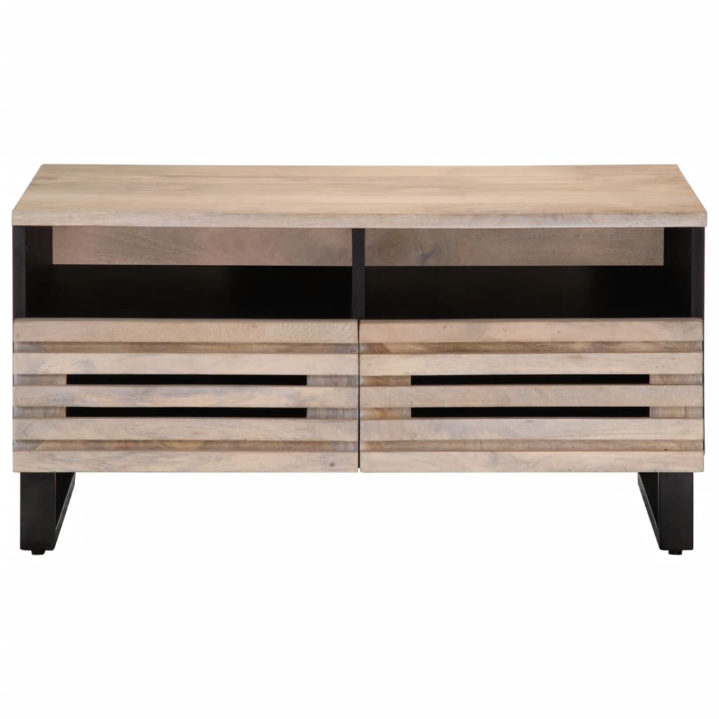 Couchtisch 80x55x40 cm Raues Massivholz Mango