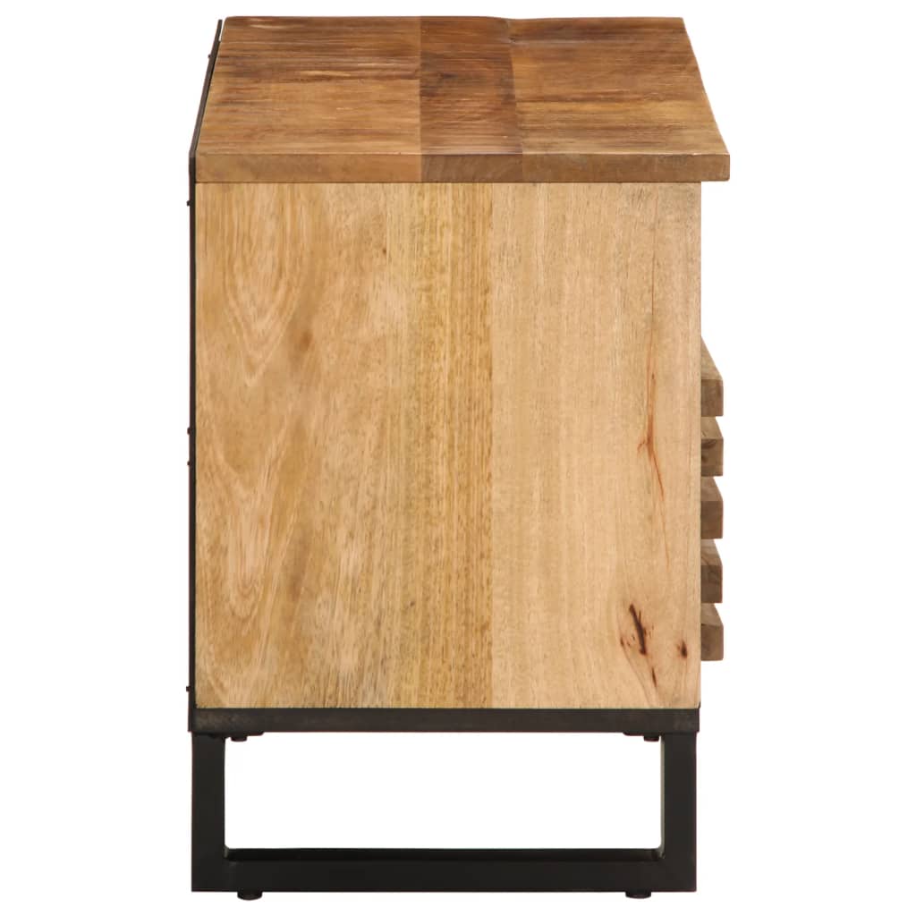 TV-Schrank 100x34x46 cm Raues Massives Mangoholz