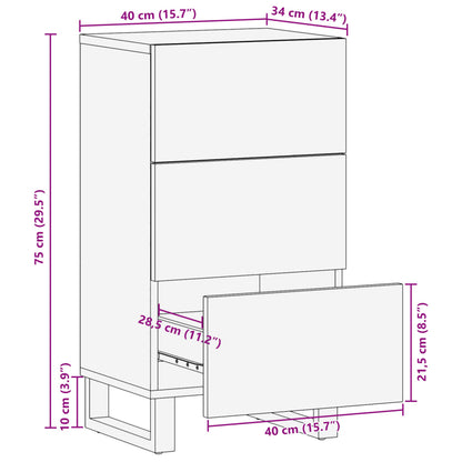 Sideboard Braun 40x34x75 cm Massivholz Mango