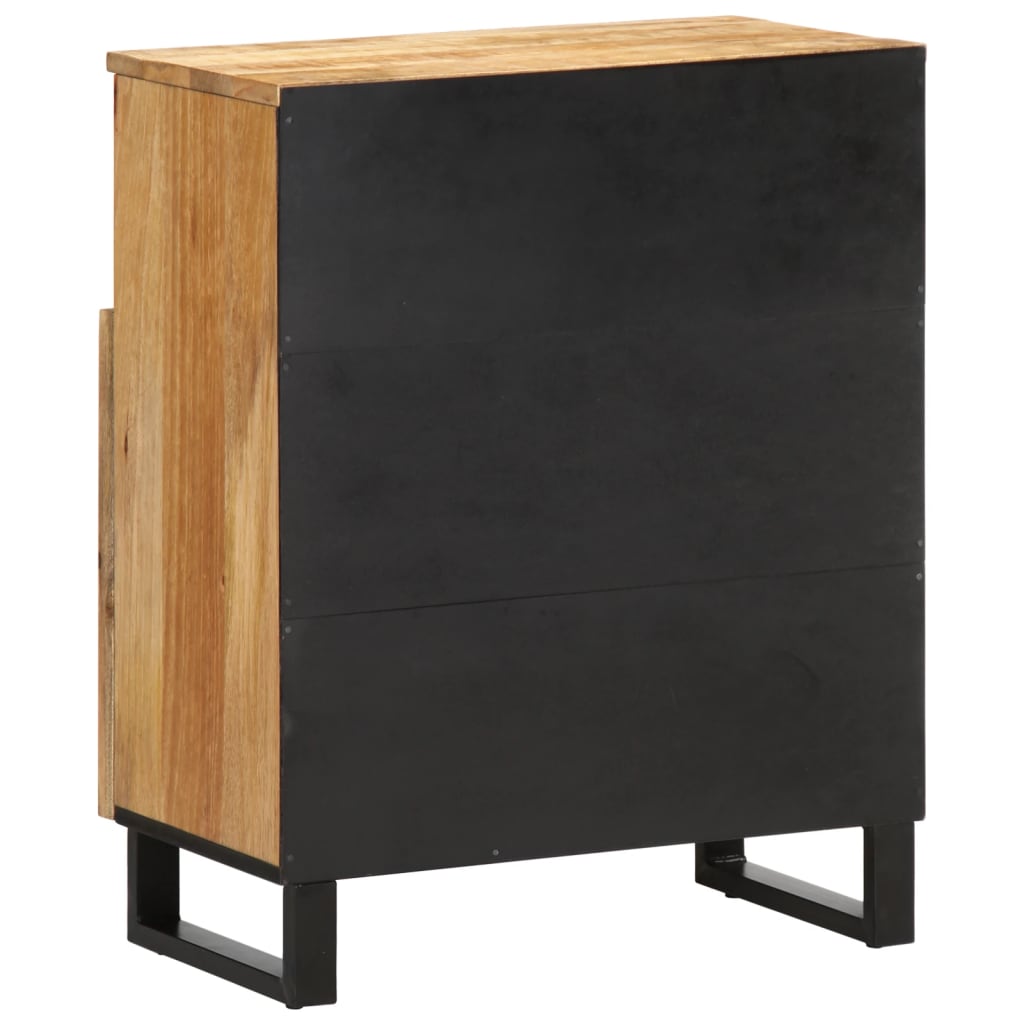 Sideboard 60x34x75 cm Raues Massives Mangoholz