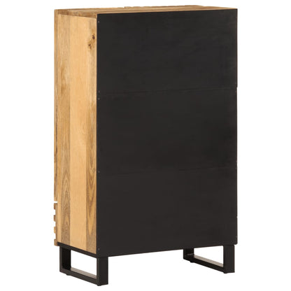 Highboard 60x34x100 cm Raues Massivholz Mango