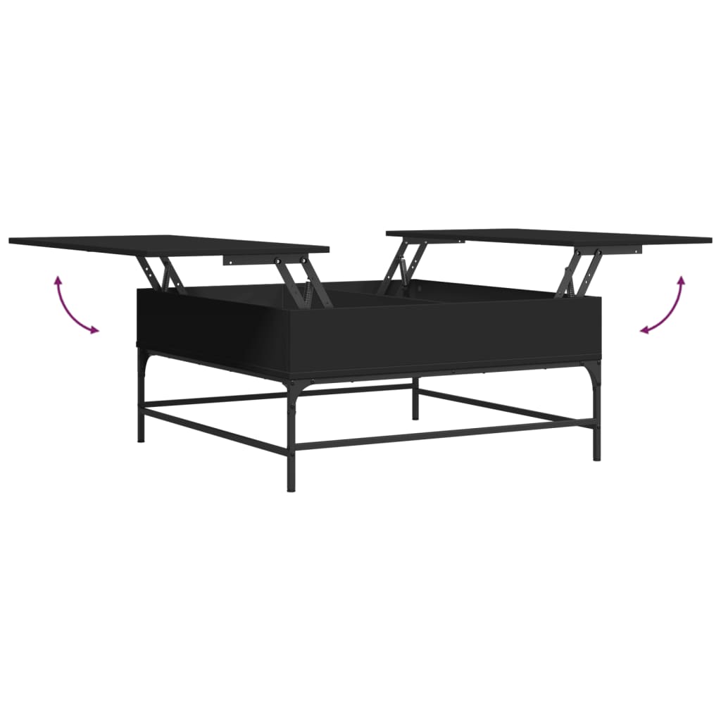 Couchtisch Schwarz 95x95x45 cm Holzwerkstoff und Metall