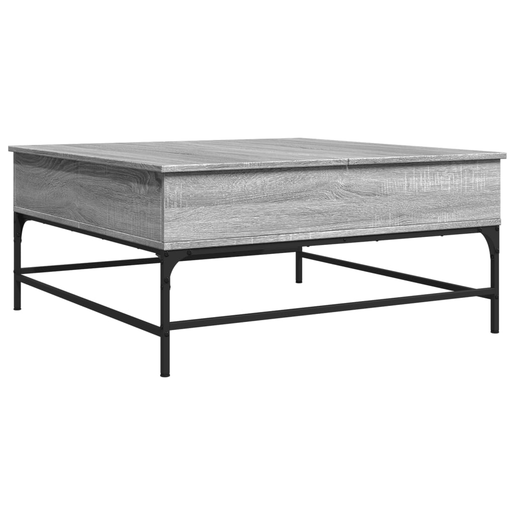 Couchtisch Grau Sonoma 95x95x45 cm Holzwerkstoff und Metall