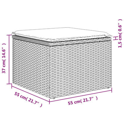 11-tlg. Garten-Sofagarnitur mit Kissen Schwarz Poly Rattan