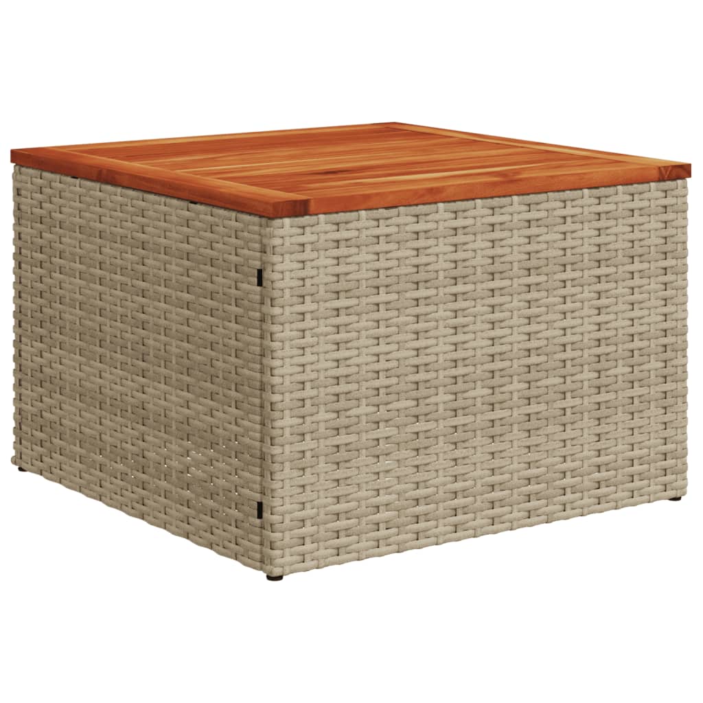 8-tlg. Garten-Sofagarnitur mit Kissen Beige Poly Rattan