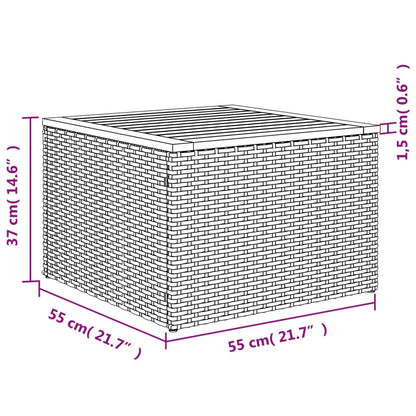 9-tlg. Garten-Sofagarnitur mit Kissen Grau Poly Rattan