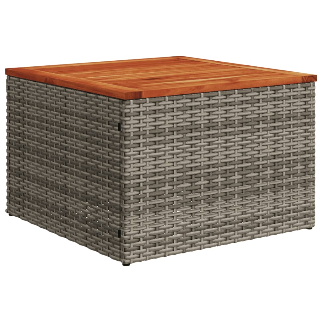 5-tlg. Garten-Sofagarnitur mit Kissen Grau Poly Rattan