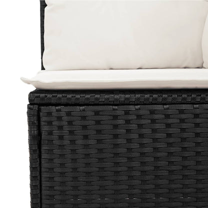 12-tlg. Garten-Sofagarnitur mit Kissen Schwarz Poly Rattan