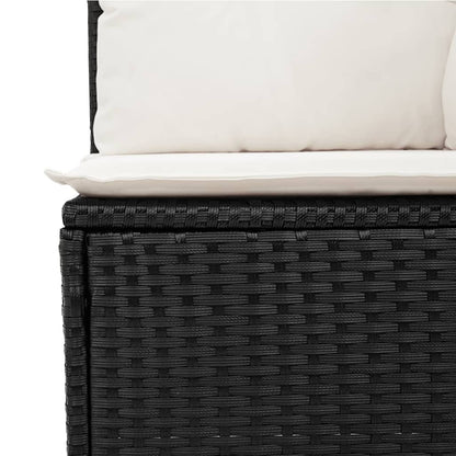 14-tlg. Garten-Sofagarnitur mit Kissen Schwarz Poly Rattan