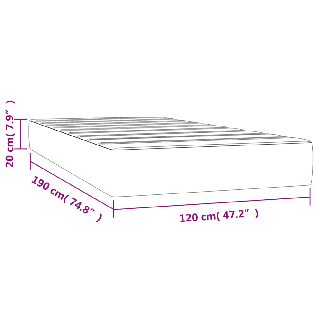 Taschenfederkernmatratze Schwarz 120x190x20 cm Stoff