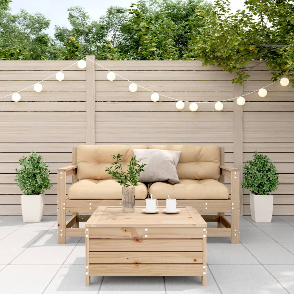 3-tlg. Garten-Lounge-Set mit Kissen Massivholz Kiefer