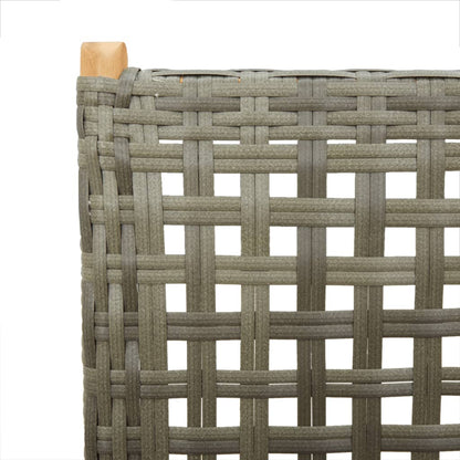 Gartenstuhl Verstellbar 8 Stk. Grau Poly Rattan Massivholz