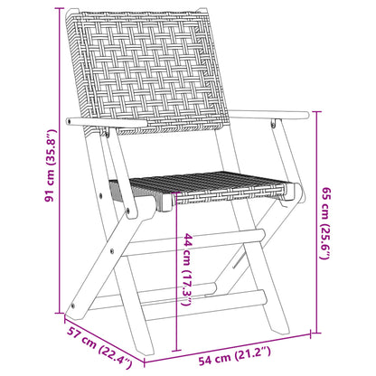 Gartenstühle 8 Stk. Klappbar Beige Poly Rattan & Massivholz