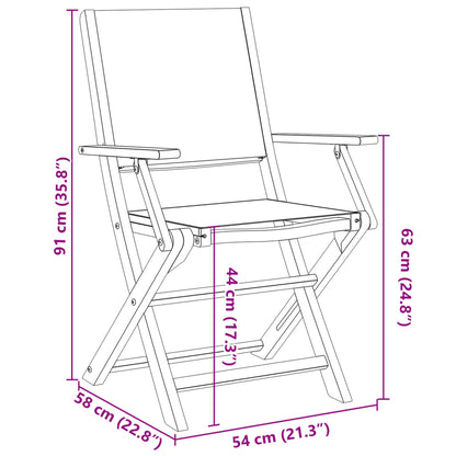 Gartenstühle 4 Stk. Klappbar Cremeweiß Stoff und Massivholz