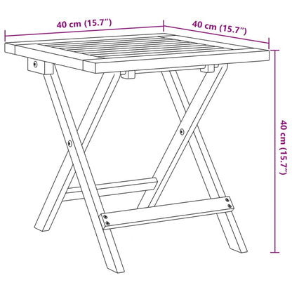 Gartenstühle 2 Stk. Klappbar mit Tisch Schwarz Massivholz