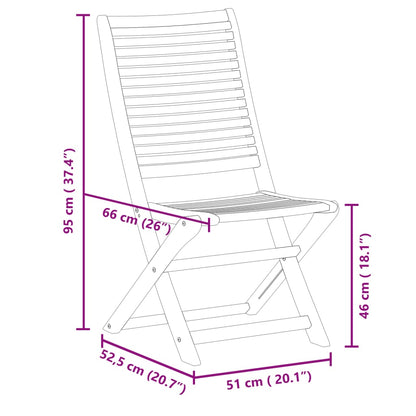 Gartenstühle 6 Stk. Klappbar 51x66x95 cm Massivholz Akazie