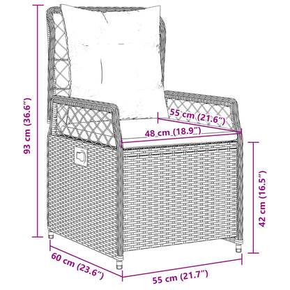 Gartensessel 2 Stk. Verstellbar Schwarz Poly Rattan