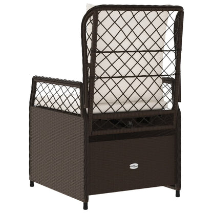 Gartensessel 2 Stk. Verstellbar Braun Poly Rattan