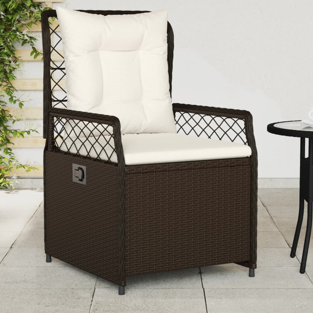 Gartensessel 2 Stk. Verstellbar Braun Poly Rattan