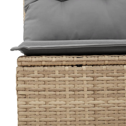 4-tlg. Garten-Sofagarnitur mit Kissen Beige Poly Rattan