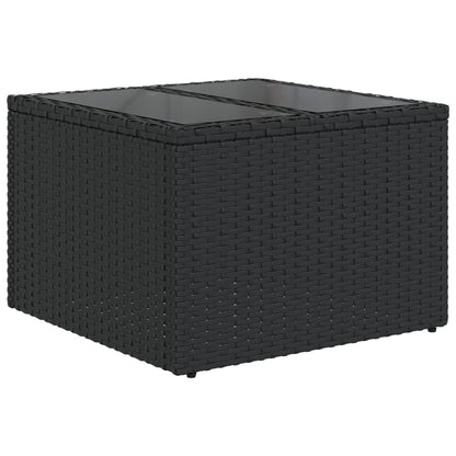 5-tlg. Garten-Sofagarnitur mit Kissen Schwarz Poly Rattan