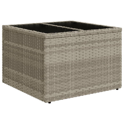 11-tlg. Garten-Sofagarnitur mit Kissen Hellgrau Poly Rattan