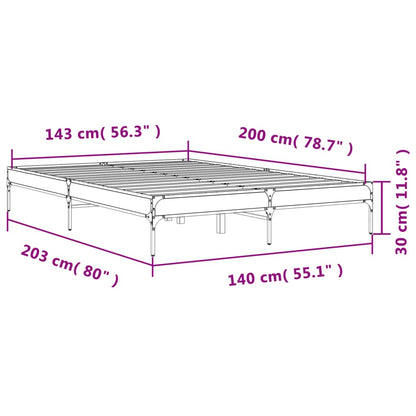 Bettgestell Schwarz 140x200 cm Holzwerkstoff und Metall