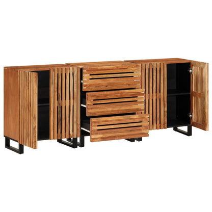 Sideboard 3 Stk. 60x34x75 cm Massivholz Akazie