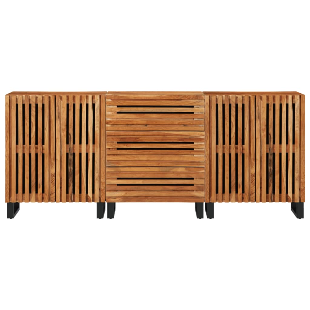 Sideboard 3 Stk. 60x34x75 cm Massivholz Akazie