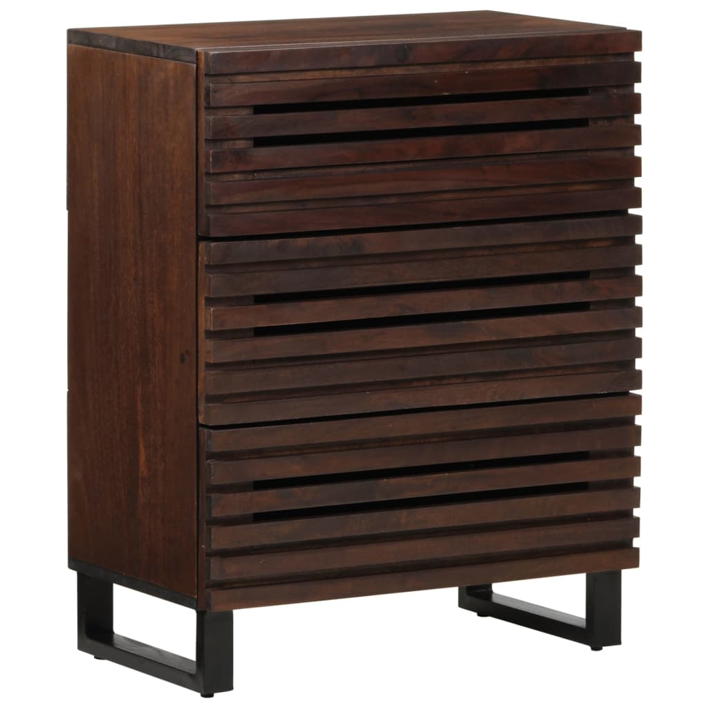 Sideboard 3 Stk. 60x34x75 cm Massivholz Mango