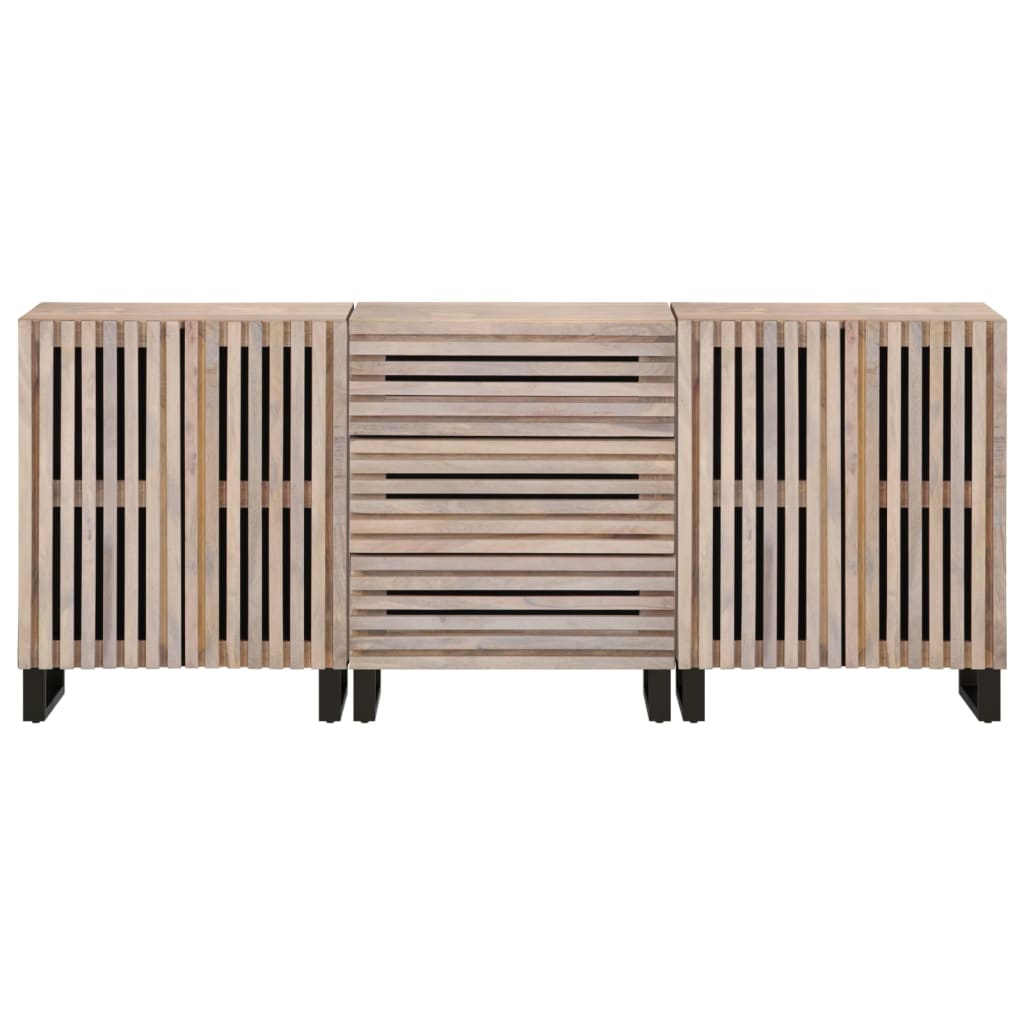 Sideboard 3 Stk. 60x34x75 cm Massivholz Mango