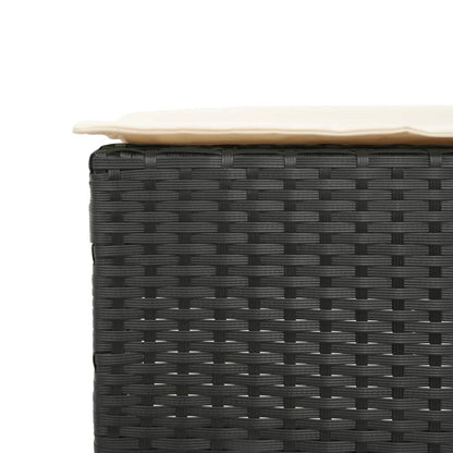 5-tlg. Gartenbar-Set mit Kissen Schwarz Poly Rattan