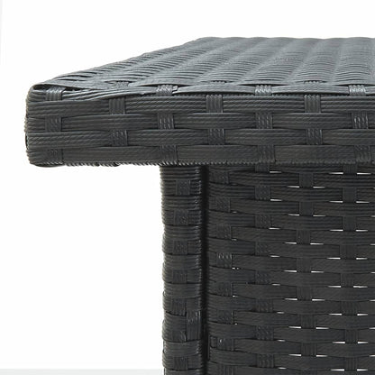 5-tlg. Gartenbar-Set mit Kissen Schwarz Poly Rattan