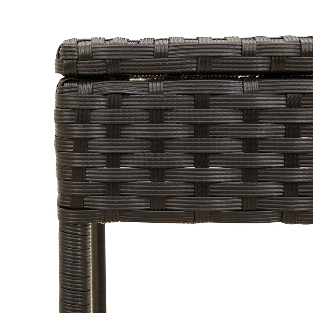 Sonnenliegen 2 Stk. mit Dach und Tisch Schwarz Poly-Rattan